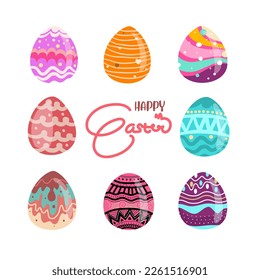 Happy easter collection. Vector illustration.