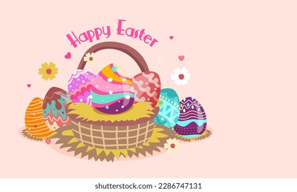 Happy easter collection. Vector illustration.