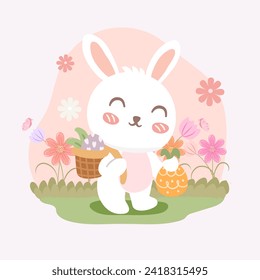 Happy easter collection. Vector illustration.