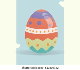 Happy Easter Color ornament Egg Vector Illustration