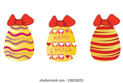Happy Easter with colored eggs