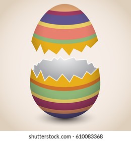 happy easter - colorful cracked egg