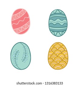 Happy Easter, Colorful Easter Egg, Striped and colored easter egg vector, hand drawn colored easter egg vector