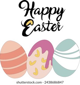 Frohe Ostern mit bunten Eiern