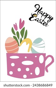Happy Easter with colorful eggs