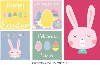 feliz tarjeta de flores y huevos de colores de Pascua