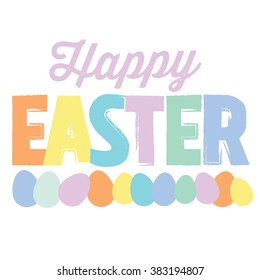 Happy Easter Colorful Eggs Holiday Vector