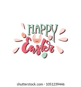 Happy Easter colorful hand written lettering