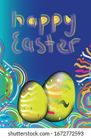 Feliz Pascua, colorido tipo de escritura a mano