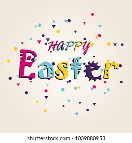 Happy Easter colorful lettering
