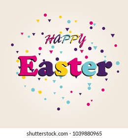 Happy Easter colorful lettering

