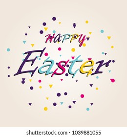 Happy Easter colorful lettering
