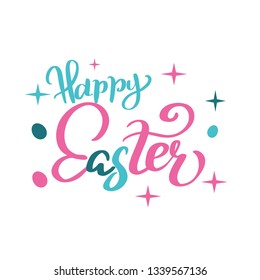 	
Happy Easter colorful lettering