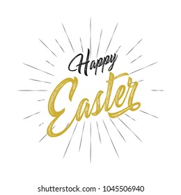Happy Easter colorful lettering. Easter vector illustration