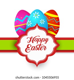 Happy Easter colorful lettering. Easter vector illustration