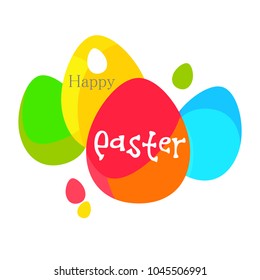 Happy Easter colorful lettering. Easter vector illustration