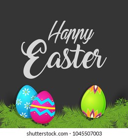 Happy Easter colorful lettering. Easter vector illustration