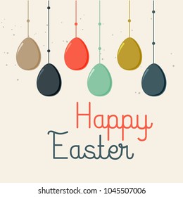 Happy Easter colorful lettering. Easter vector illustration