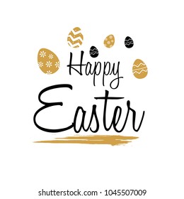 Happy Easter colorful lettering. Easter vector illustration