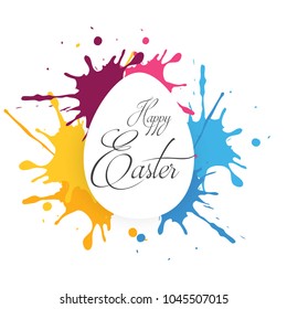 Happy Easter colorful lettering. Easter vector illustration