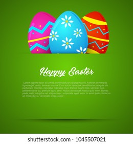 Happy Easter colorful lettering. Easter vector illustration