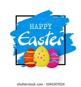 Happy Easter colorful lettering. Easter vector illustration
