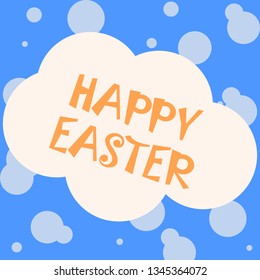 Happy easter colorful lettering. Vector illustration EPS10. Design for holiday greeting card and invitation of the happy Easter day.