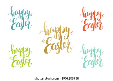 Happy Easter colorful lettering. Vector illustration.