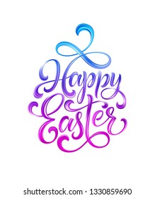 Happy Easter colorful paint lettering. Vector illustration EPS10