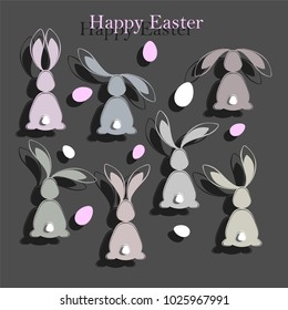 Happy easter colorful postcard background. Vector illustration.