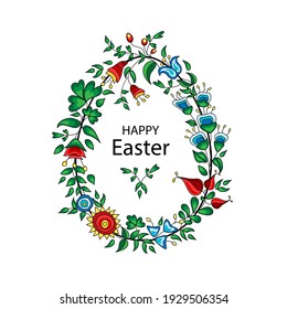 Happy easter colorful postcard image. Vector illustration.