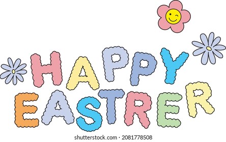 Happy Easter Colorful Typography Letters Postcard