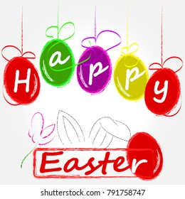 Happy Easter . Colorfull eggs . Holliday . 