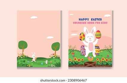 Happy easter coloring book for kids