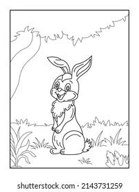 Happy Easter Coloring Page for kids. Coloring book for relax and meditation.