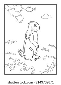 Happy Easter Coloring Page for kids. Coloring book for relax and meditation.