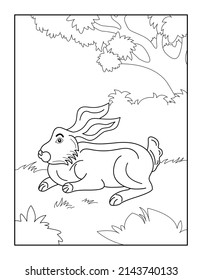 Happy Easter Coloring Page for kids. Coloring book for relax and meditation.