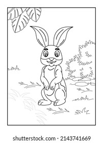 Happy Easter Coloring Page for kids. Coloring book for relax and meditation.