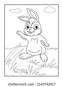 Happy Easter Coloring Page for kids. Coloring book for relax and meditation.