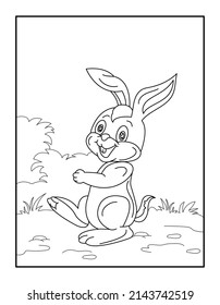 Happy Easter Coloring Page for kids. Coloring book for relax and meditation.