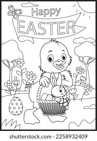 Happy Easter Coloring Pages for Kids