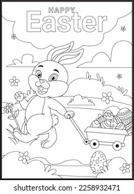 Feliz Día de Pascua coloreando páginas para niños