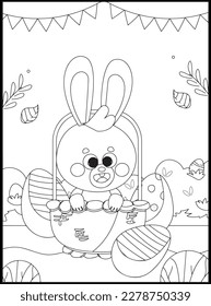 Feliz Día de Pascua coloreando páginas para niños
