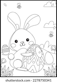 Feliz Día de Pascua coloreando páginas para niños
