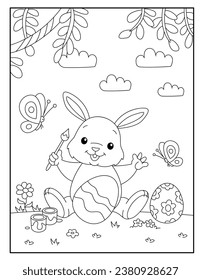 Happy easter coloring pages for kids