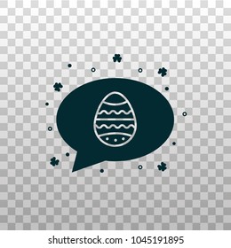 Happy Easter comic speech balloon, message box, speech bubble 