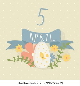Happy Easter concept card. 