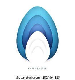 Happy easter concept colorful design in minimal trendy papercut style. Modern holiday background with flat simple shapes for greeting card, banner, cover. Vector illustration.