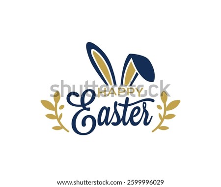 Happy Easter concept design, story template and banner set with bunny ears, vector.