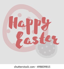 Happy easter congratulations card with eggs and handwritten text